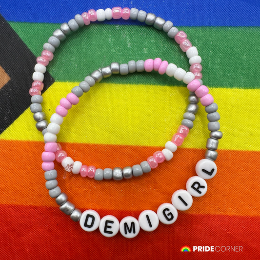 Demigirl Beaded Bracelets | LGBTQIA+ Inclusive Pride Jewellery