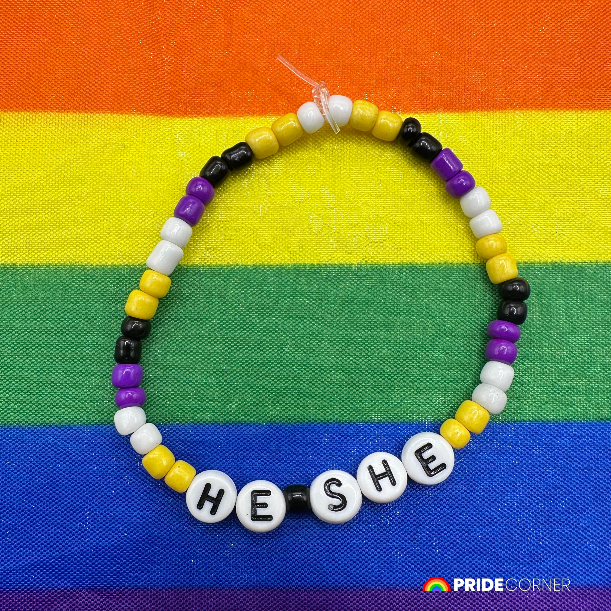 He/She Pronoun Bracelets | LGBTQIA+ Pride Beaded Jewellery