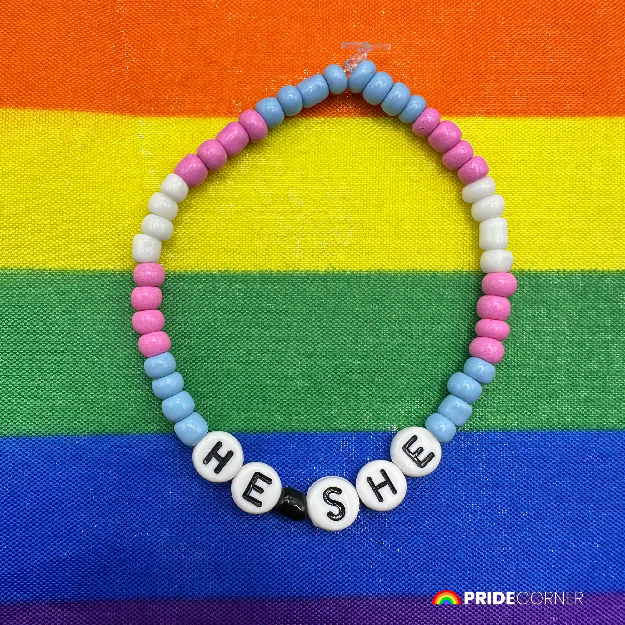 He/She Pronoun Bracelets | LGBTQIA+ Pride Beaded Jewellery