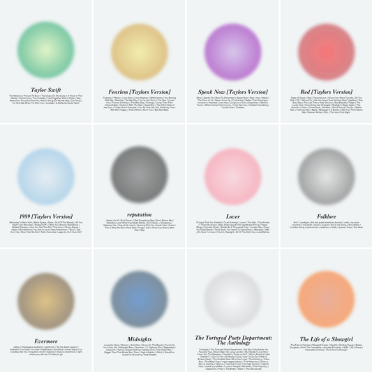 Taylor Swift Album Set of 12 Wall Art Prints – 8x10 Digital Download | LGBTQIA+ Supporting Prints