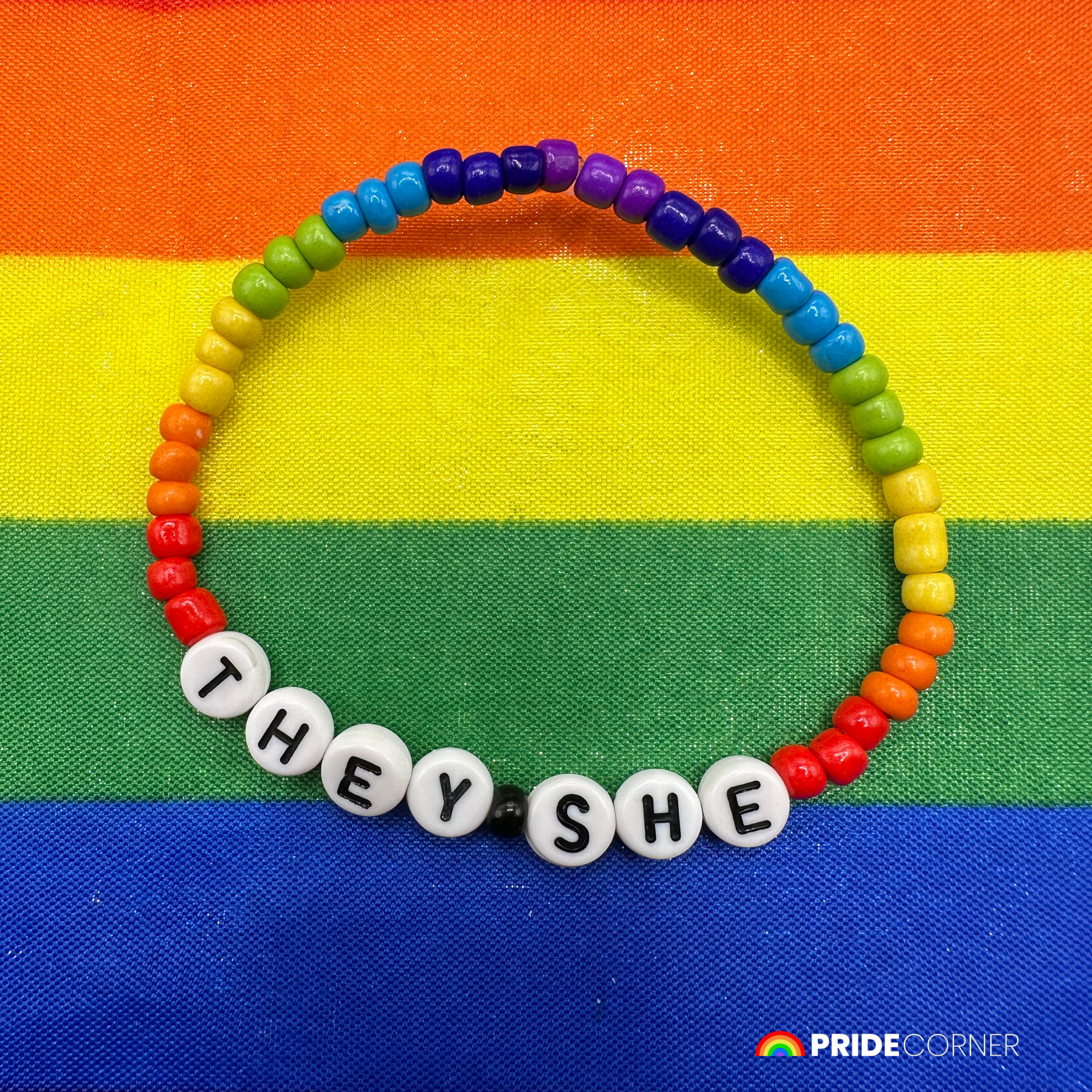 They/She Pronoun Bracelets | LGBTQIA+ Pride Beaded Jewellery