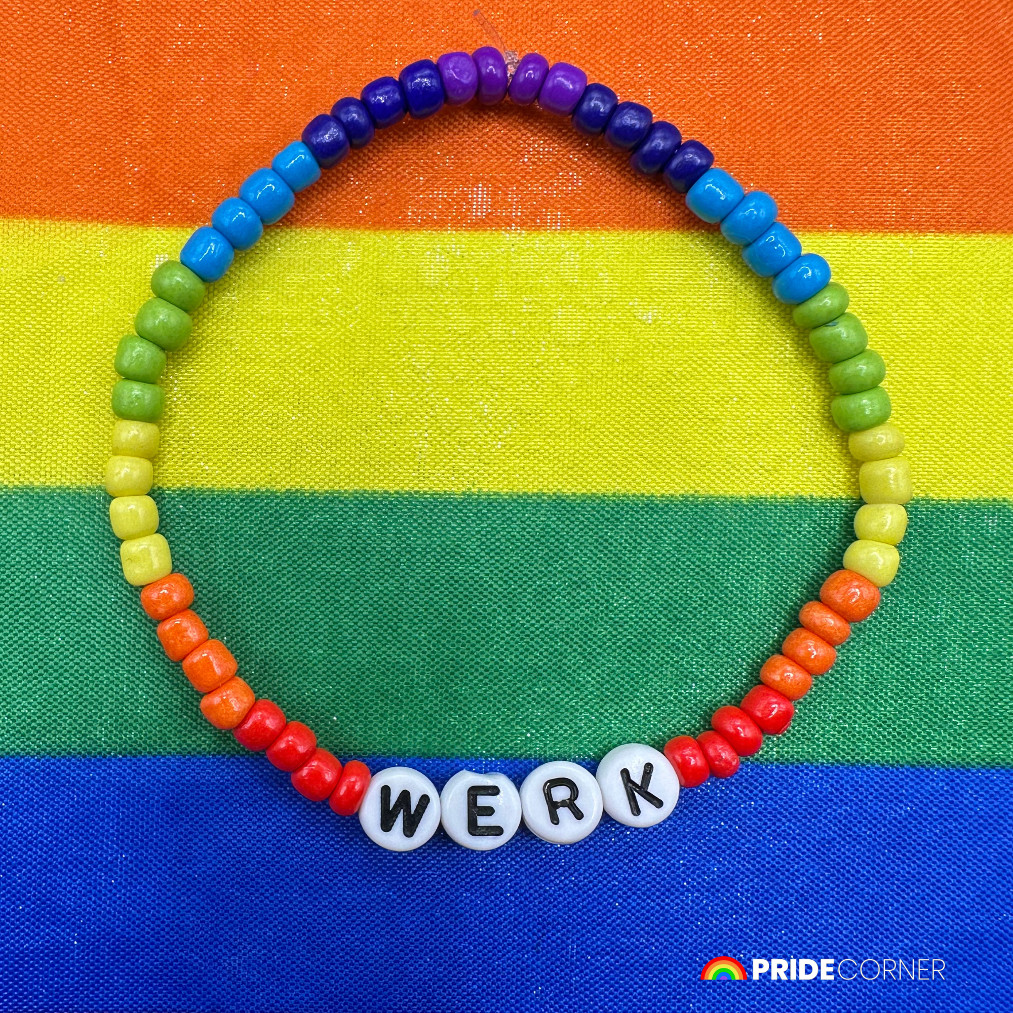 “Werk” Beaded Rainbow Bracelet | LGBTQIA+ Inclusive Pride Jewellery