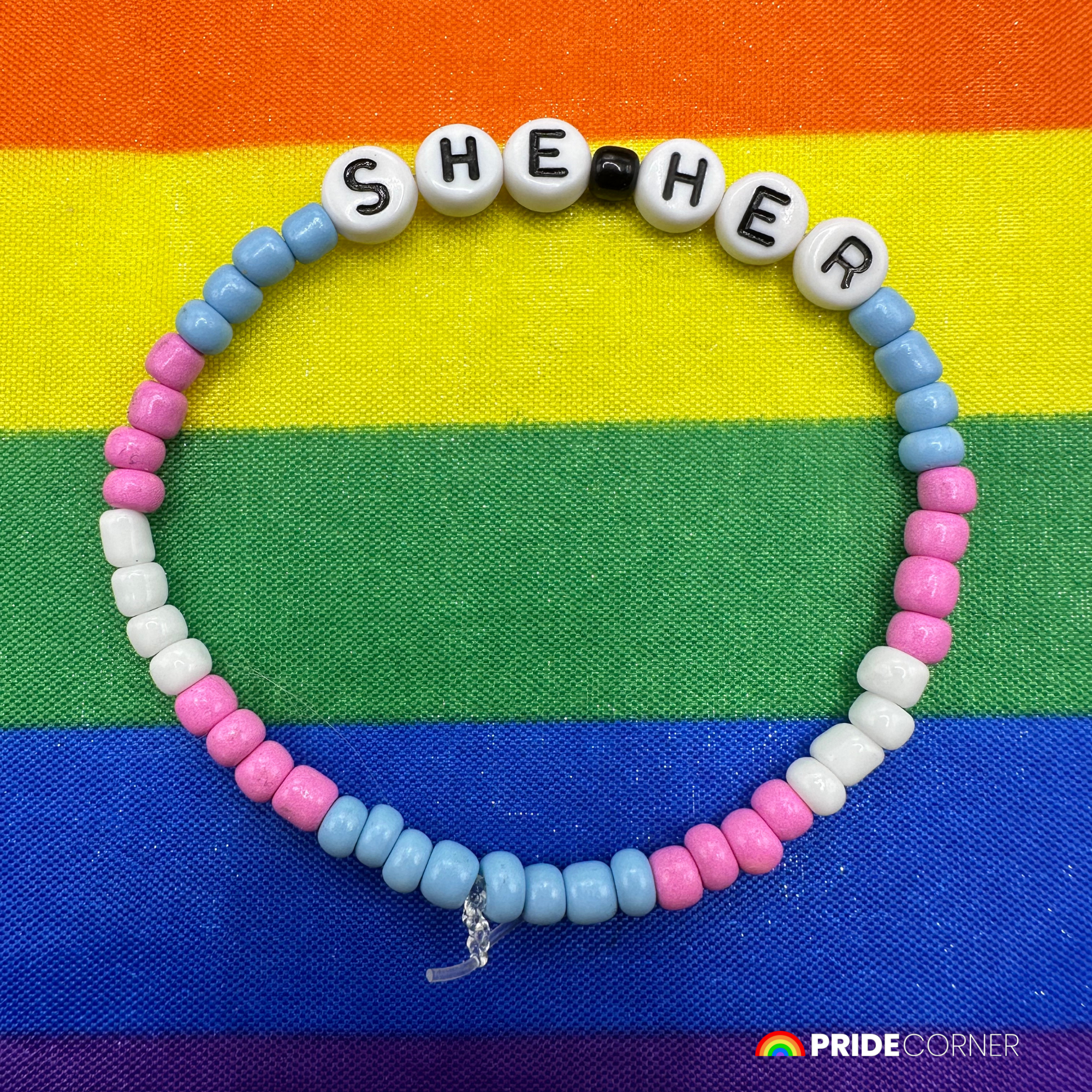 She/Her Pronoun Bracelets | LGBTQIA+ Pride Beaded Jewellery
