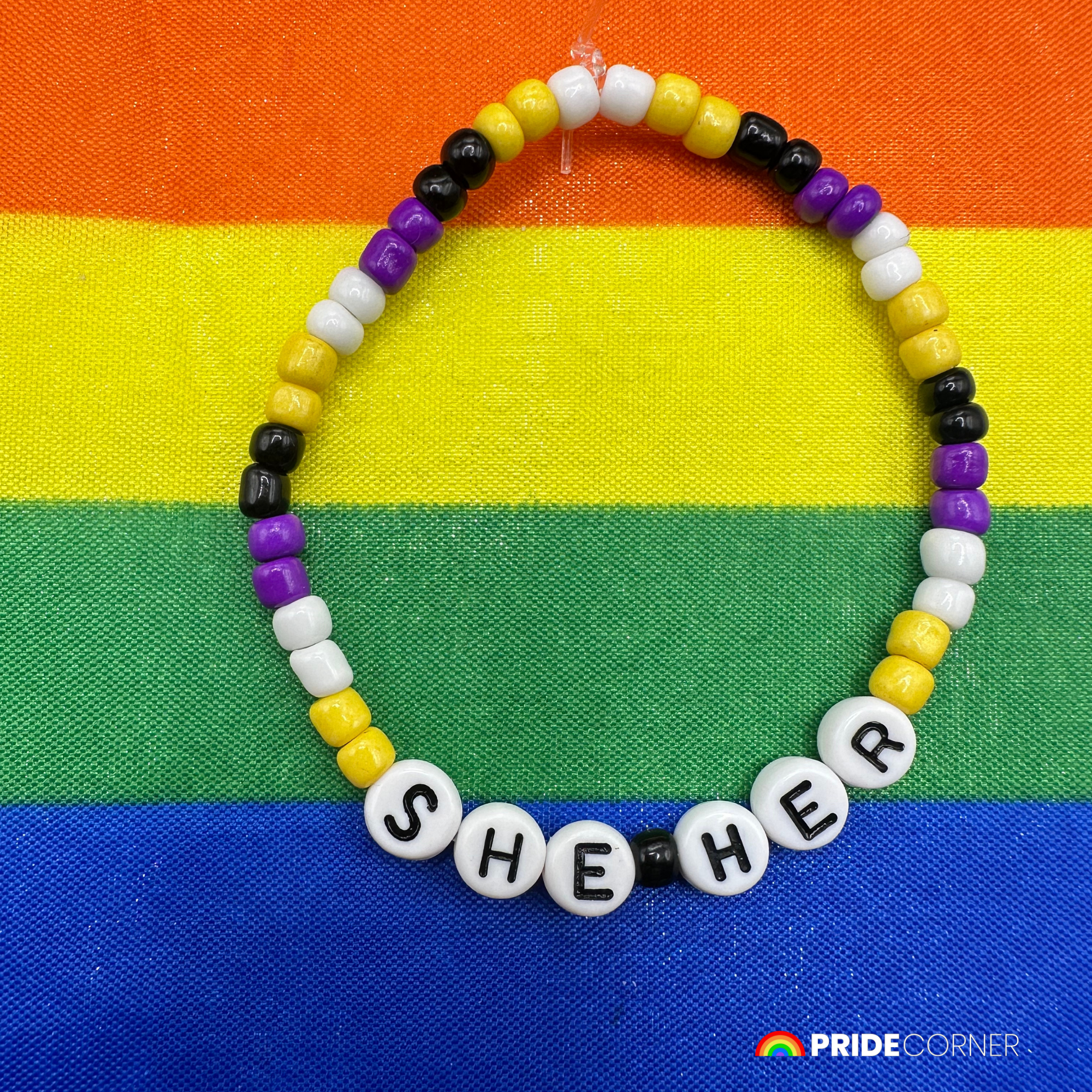 She/Her Pronoun Bracelets | LGBTQIA+ Pride Beaded Jewellery