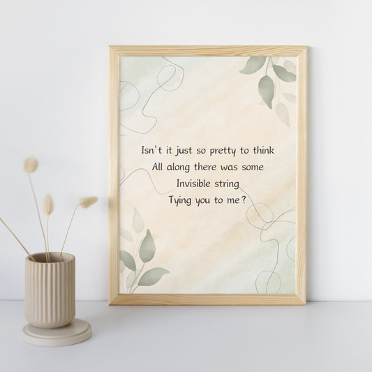 Invisible String Taylor Swift Wall Art Print – 8x10 Digital Download | LGBTQIA+ Supporting Prints