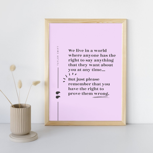 Prove Them Wrong Quote Taylor Swift Wall Art Print – 8x10 Digital Download | LGBTQIA+ Supporting Prints