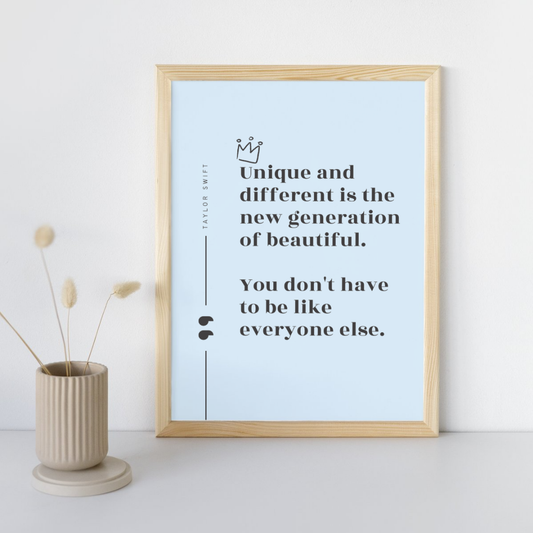 Unique and Different Quote Taylor Swift Wall Art Print – 8x10 Digital Download | LGBTQIA+ Supporting Prints