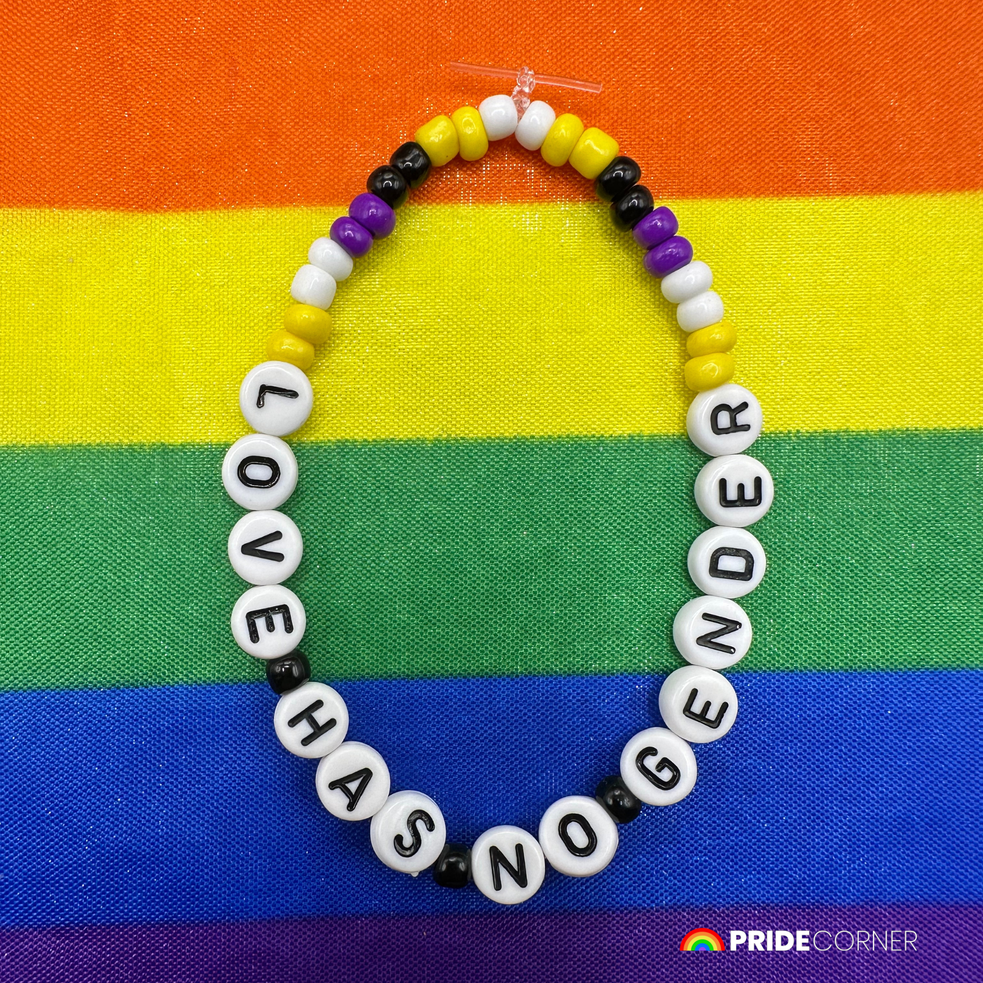 “Love Has No Gender” Beaded Rainbow Bracelets | LGBTQIA+ Inclusive Pride Jewellery