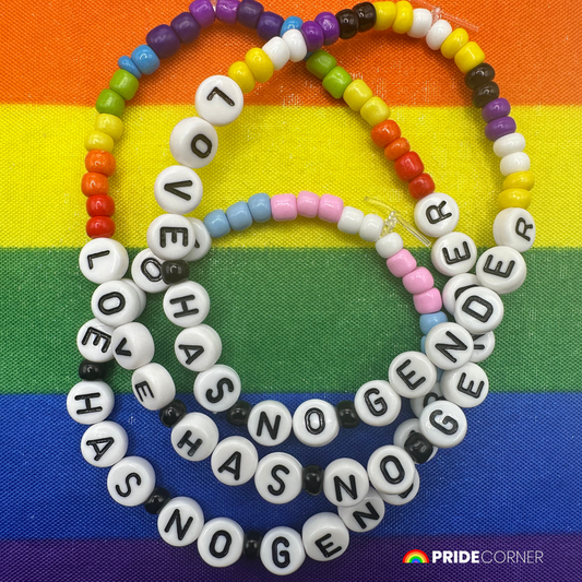 “Love Has No Gender” Beaded Rainbow Bracelets | LGBTQIA+ Inclusive Pride Jewellery