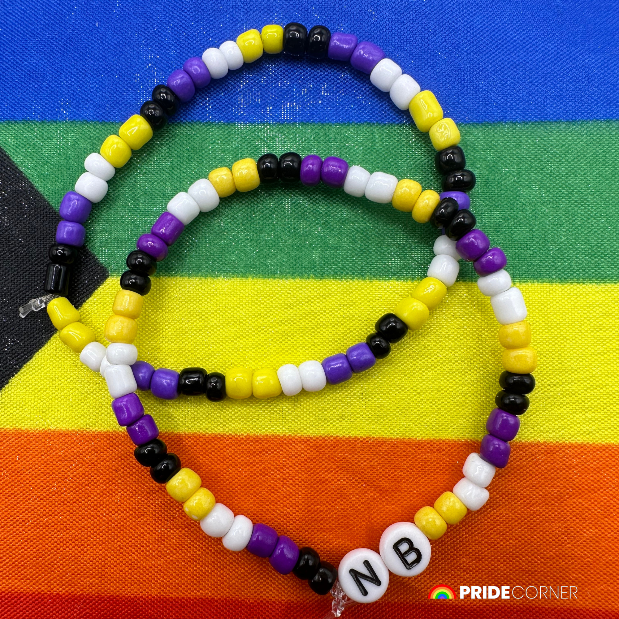 “NB” Non-Binary Beaded Bracelets | LGBTQIA+ Inclusive Pride Jewellery