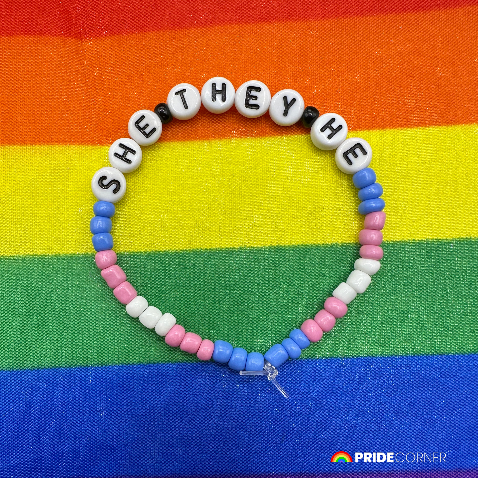 She/They/He Pronoun Bracelets | LGBTQIA+ Pride Beaded Jewellery