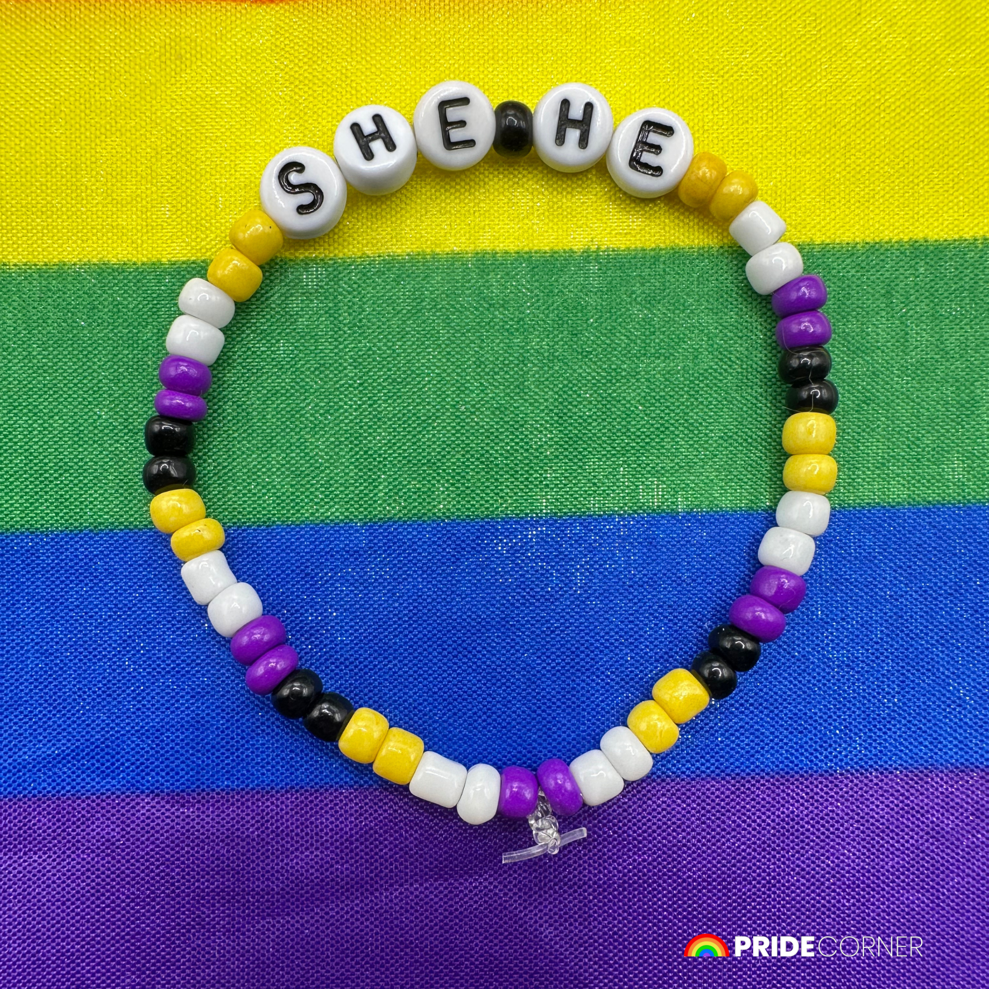 She/He Pronoun Bracelets | LGBTQIA+ Pride Beaded Jewellery