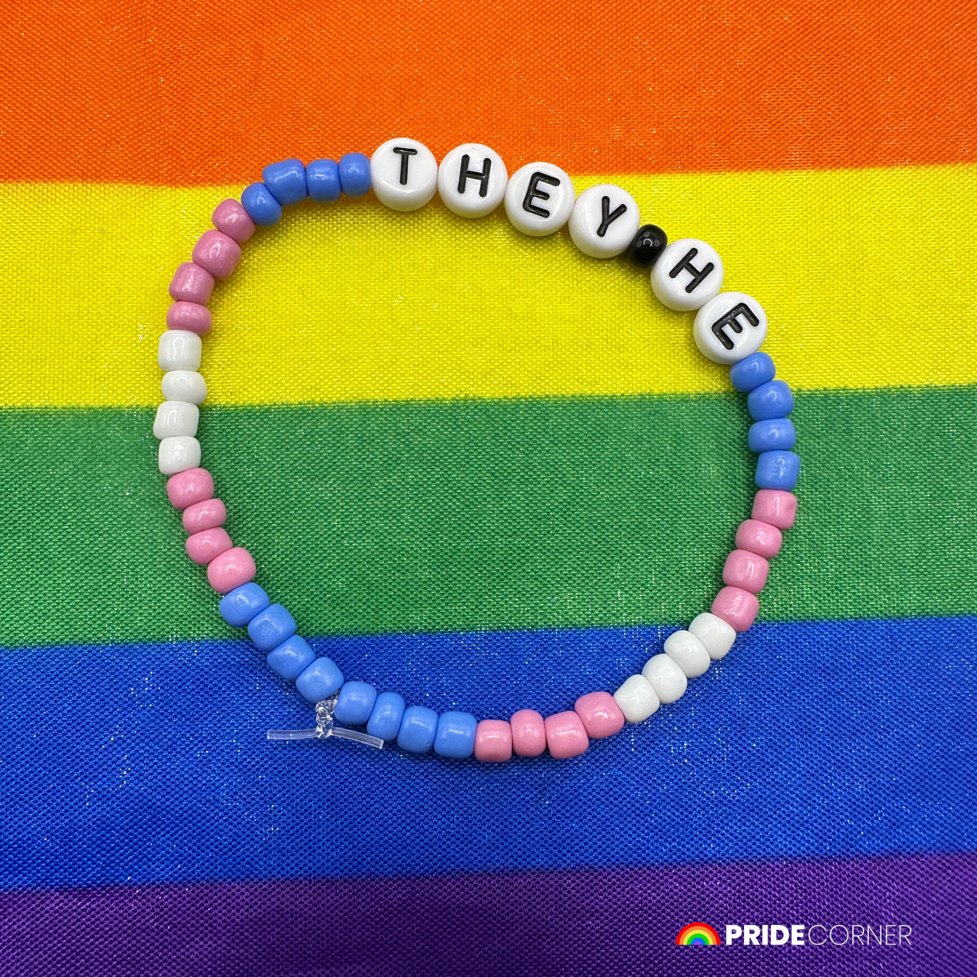 They/He Pronoun Bracelets | LGBTQIA+ Pride Beaded Jewellery