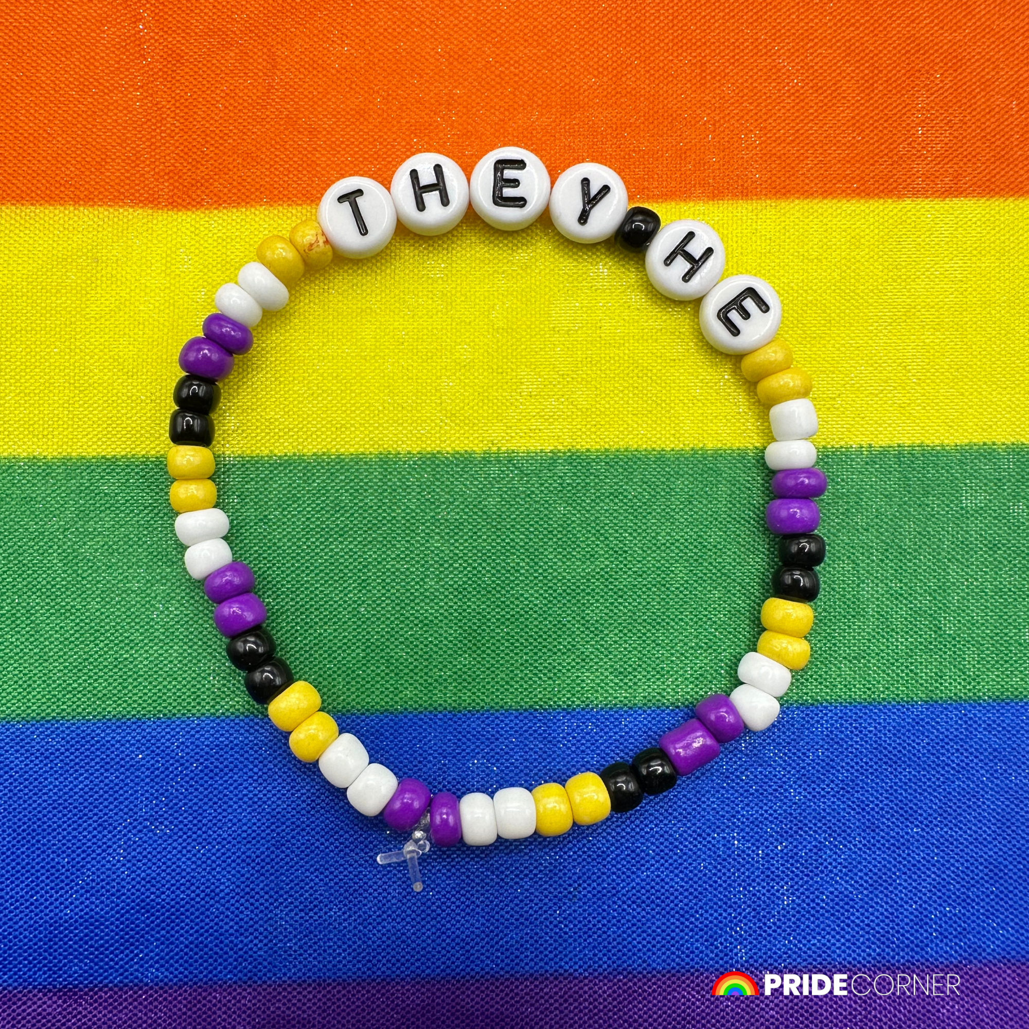 They/He Pronoun Bracelets | LGBTQIA+ Pride Beaded Jewellery