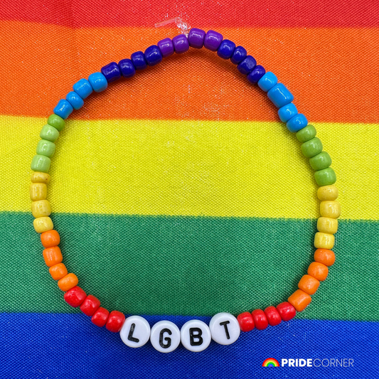 "LGBT" Beaded Rainbow Bracelet | LGBTQIA+ Inclusive Pride Jewellery