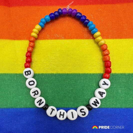 “Born This Way” Beaded Rainbow Bracelet | LGBTQIA+ Inclusive Pride Jewellery