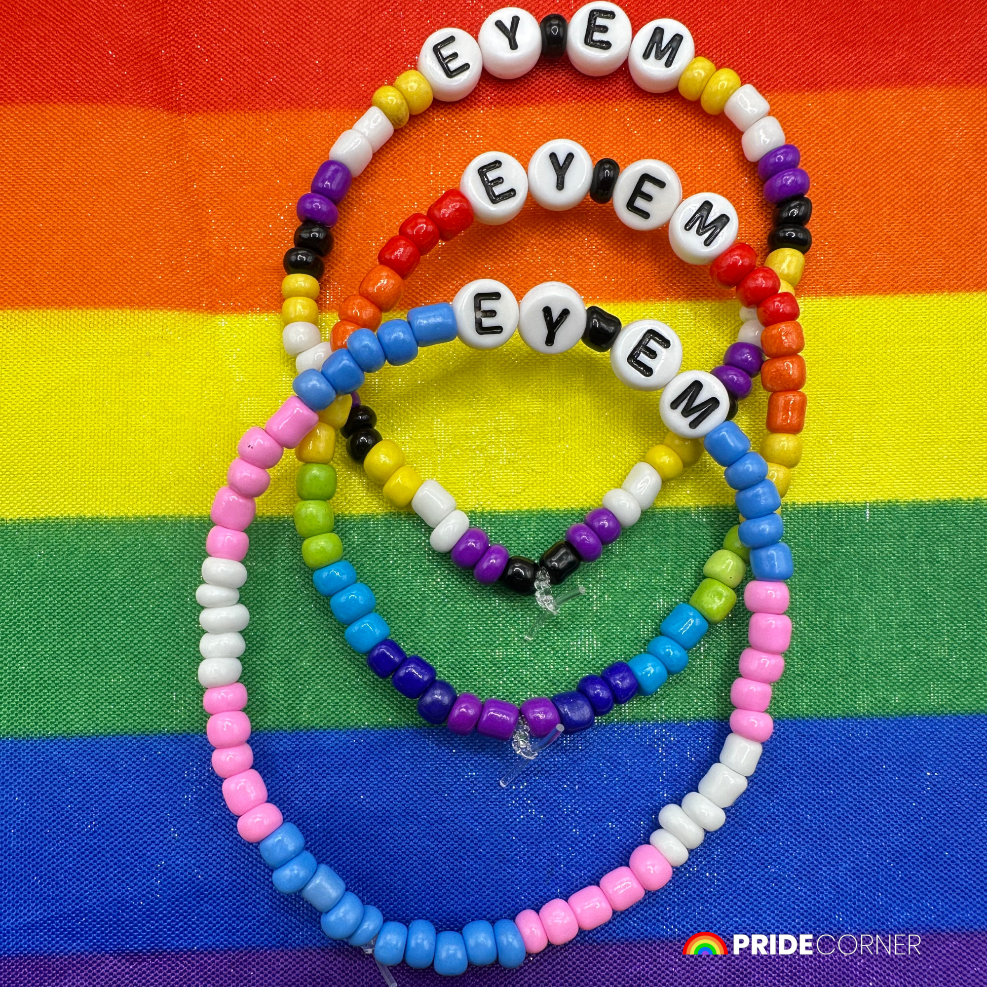 Ey/Em Pronoun Bracelets | LGBTQIA+ Pride Beaded Jewellery