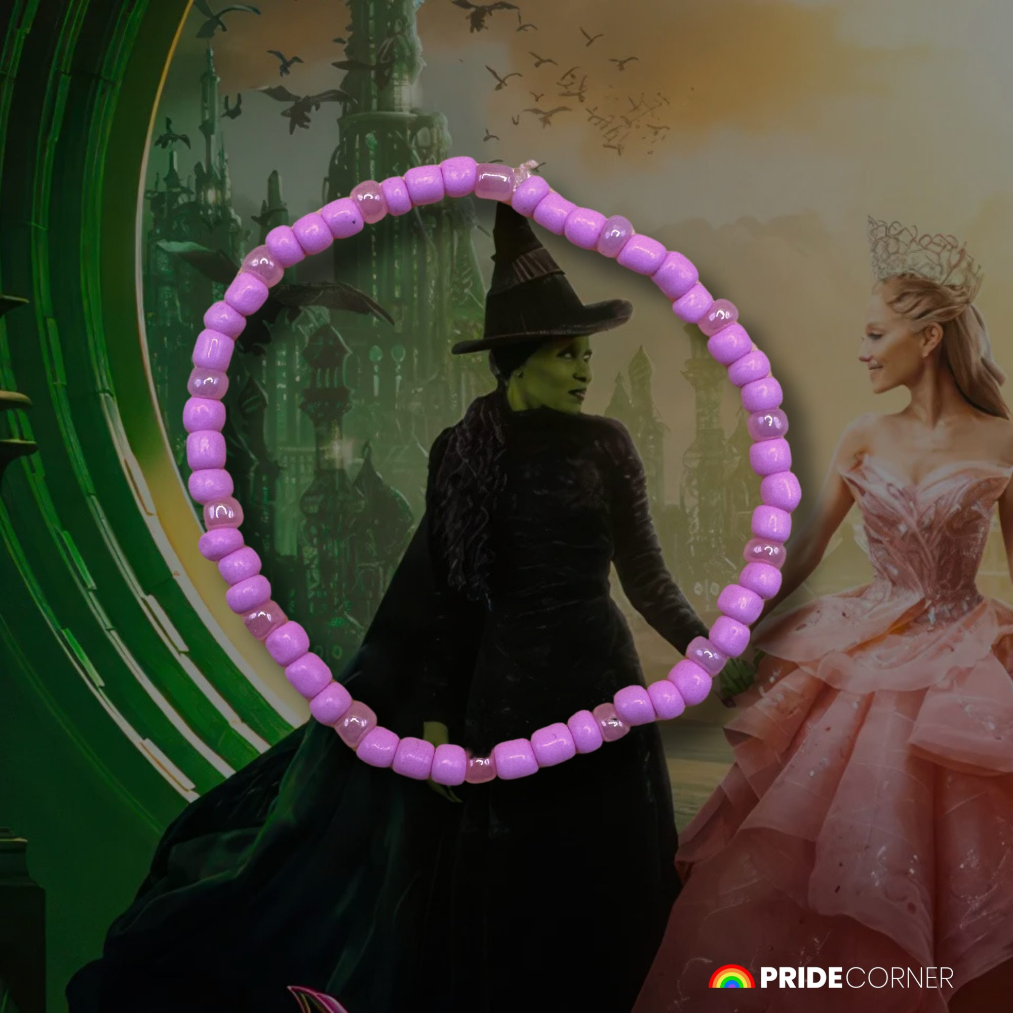 Glinda Pink and Elphaba Green Wicked Inspired Bracelets | LGBTQIA+ Supporting Jewellery