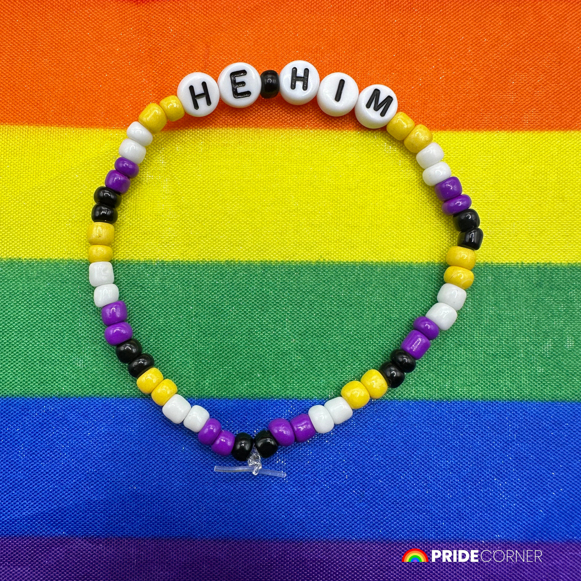 He/Him Pronoun Bracelets | LGBTQIA+ Pride Beaded Jewellery