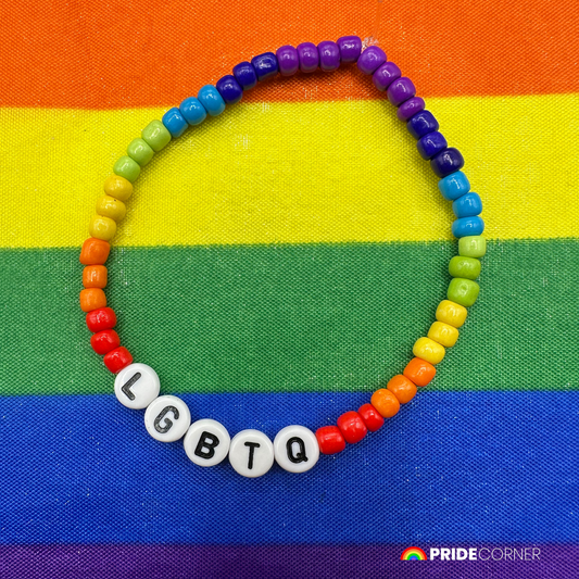 "LGBTQ" Beaded Rainbow Bracelet | LGBTQIA+ Inclusive Pride Jewellery