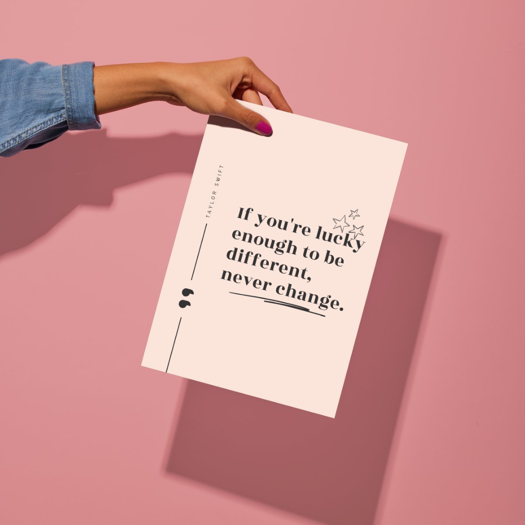 Be Different Quote Taylor Swift Wall Art Print – 8x10 Digital Download | LGBTQIA+ Supporting Prints