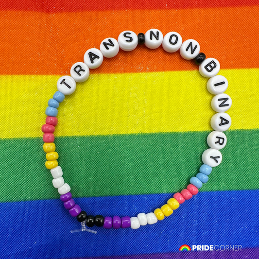 Trans Non-Binary Beaded Bracelet | LGBTQIA+ Inclusive Pride Jewellery