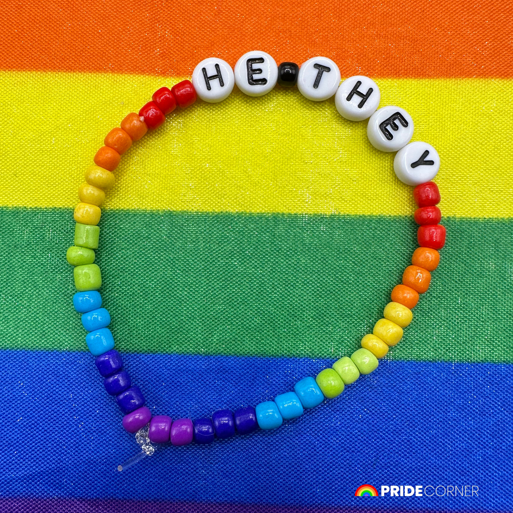 He/They Pronoun Bracelets | LGBTQIA+ Pride Beaded Jewellery