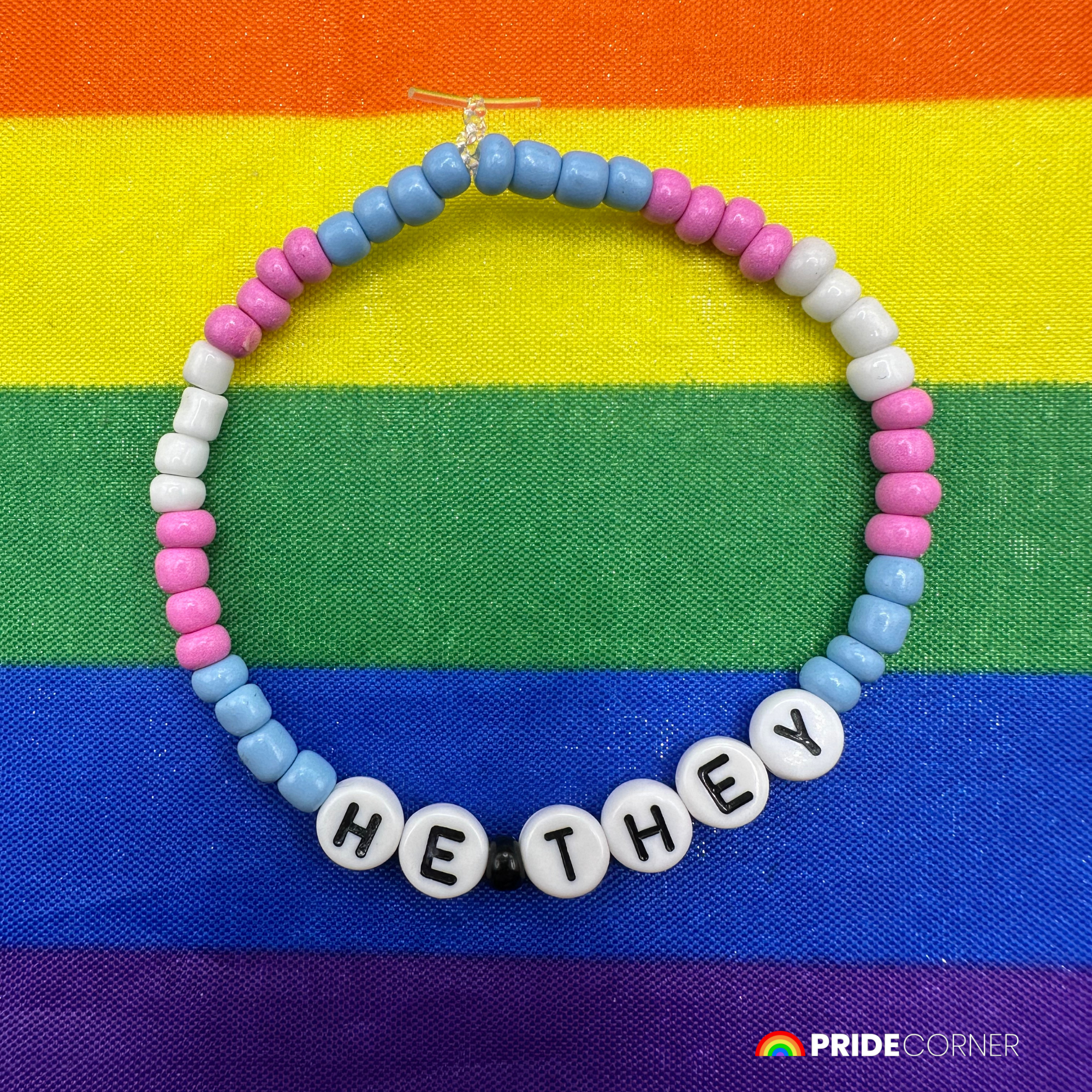 He/They Pronoun Bracelets | LGBTQIA+ Pride Beaded Jewellery
