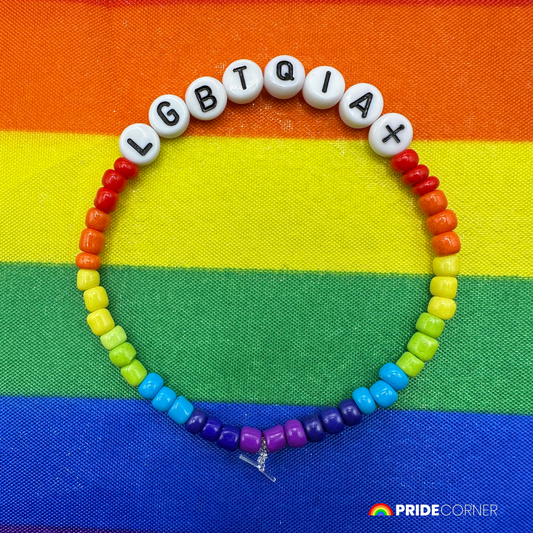 "LGBTQIA+" Beaded Rainbow Bracelet | LGBTQIA+ Inclusive Pride Jewellery