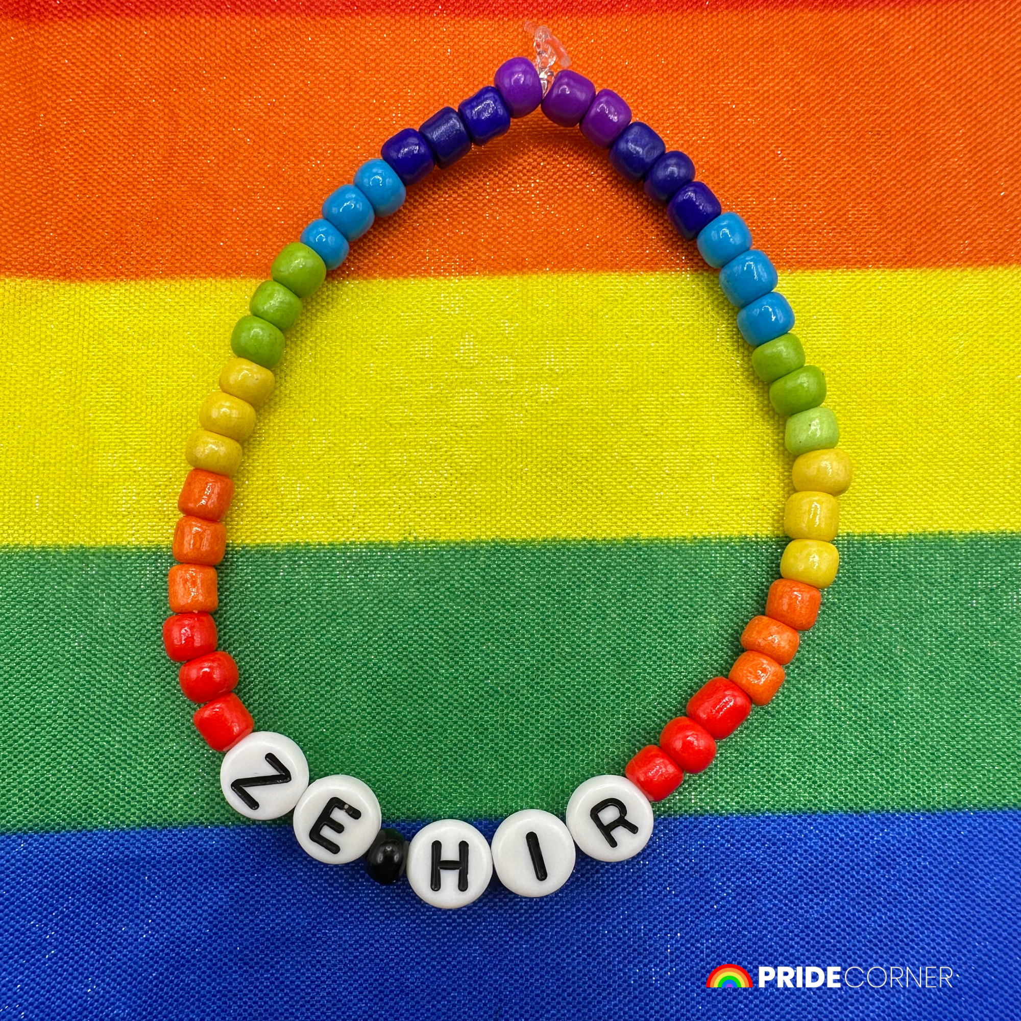 Ze/Hir Pronoun Bracelets | LGBTQIA+ Pride Beaded Jewellery