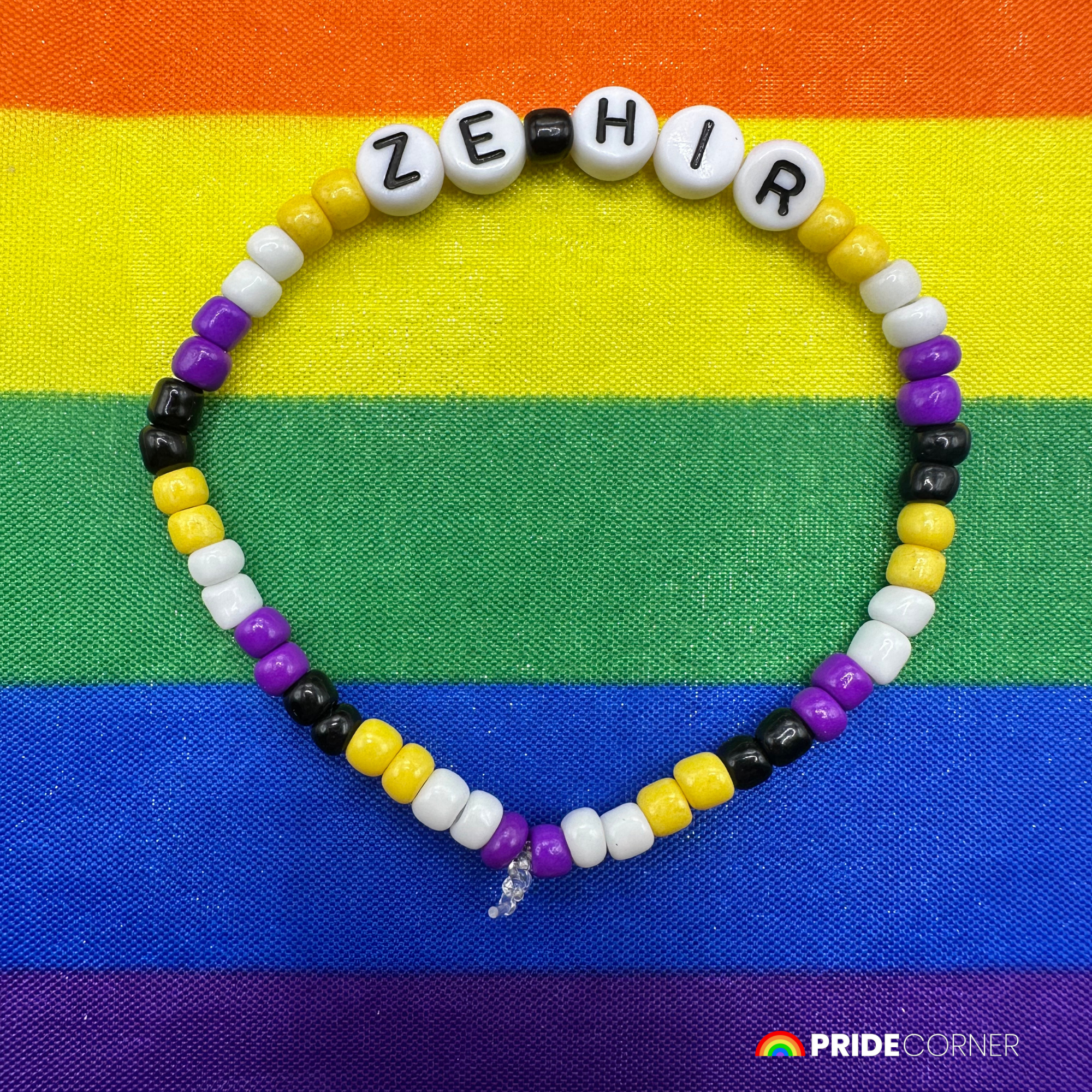 Ze/Hir Pronoun Bracelets | LGBTQIA+ Pride Beaded Jewellery