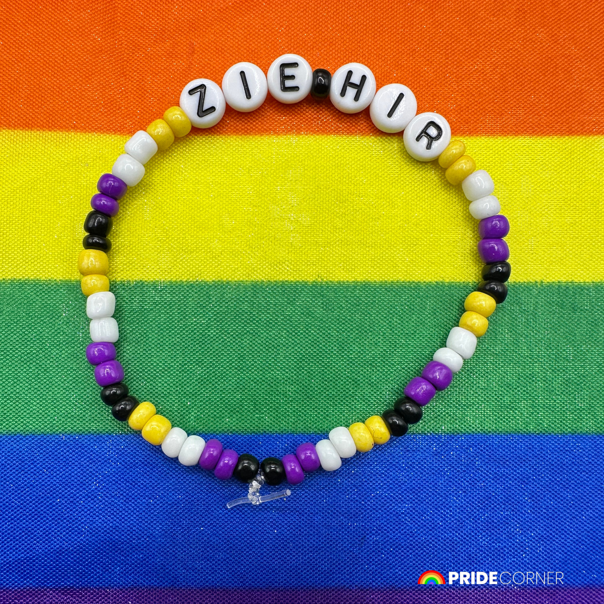 Zie/Hir Pronoun Bracelets | LGBTQIA+ Pride Beaded Jewellery