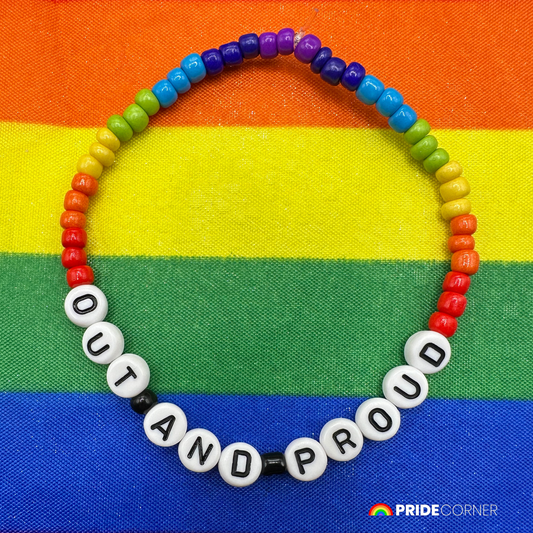 “Out and Proud” Beaded Rainbow Bracelet | LGBTQIA+ Inclusive Pride Jewellery