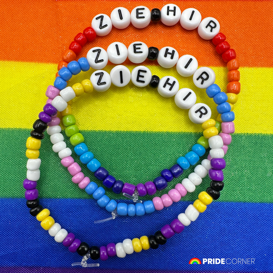 Zie/Hir Pronoun Bracelets | LGBTQIA+ Pride Beaded Jewellery