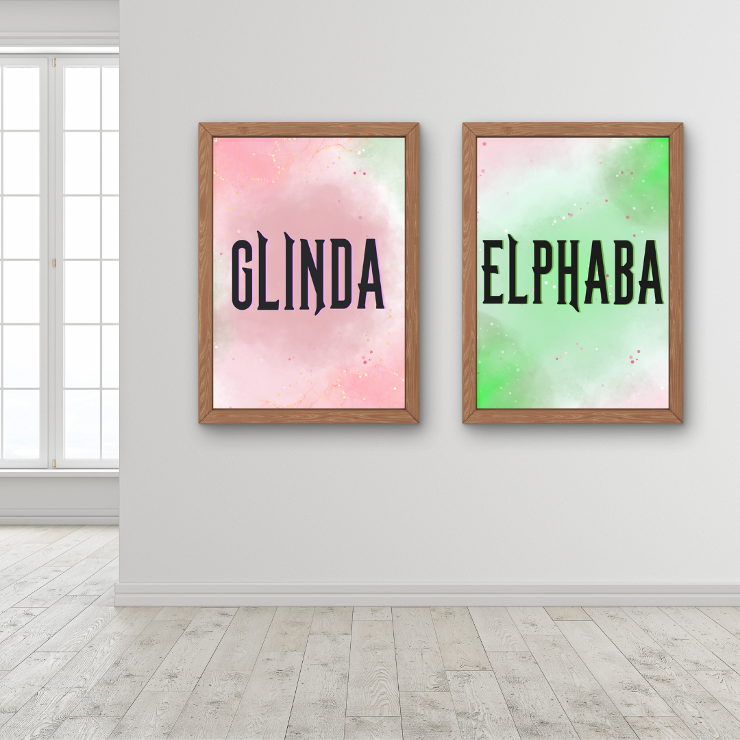 Elphaba & Glinda Wall Art Print Set – 8x10 Digital Downloads | LGBTQIA+ Supporting Prints