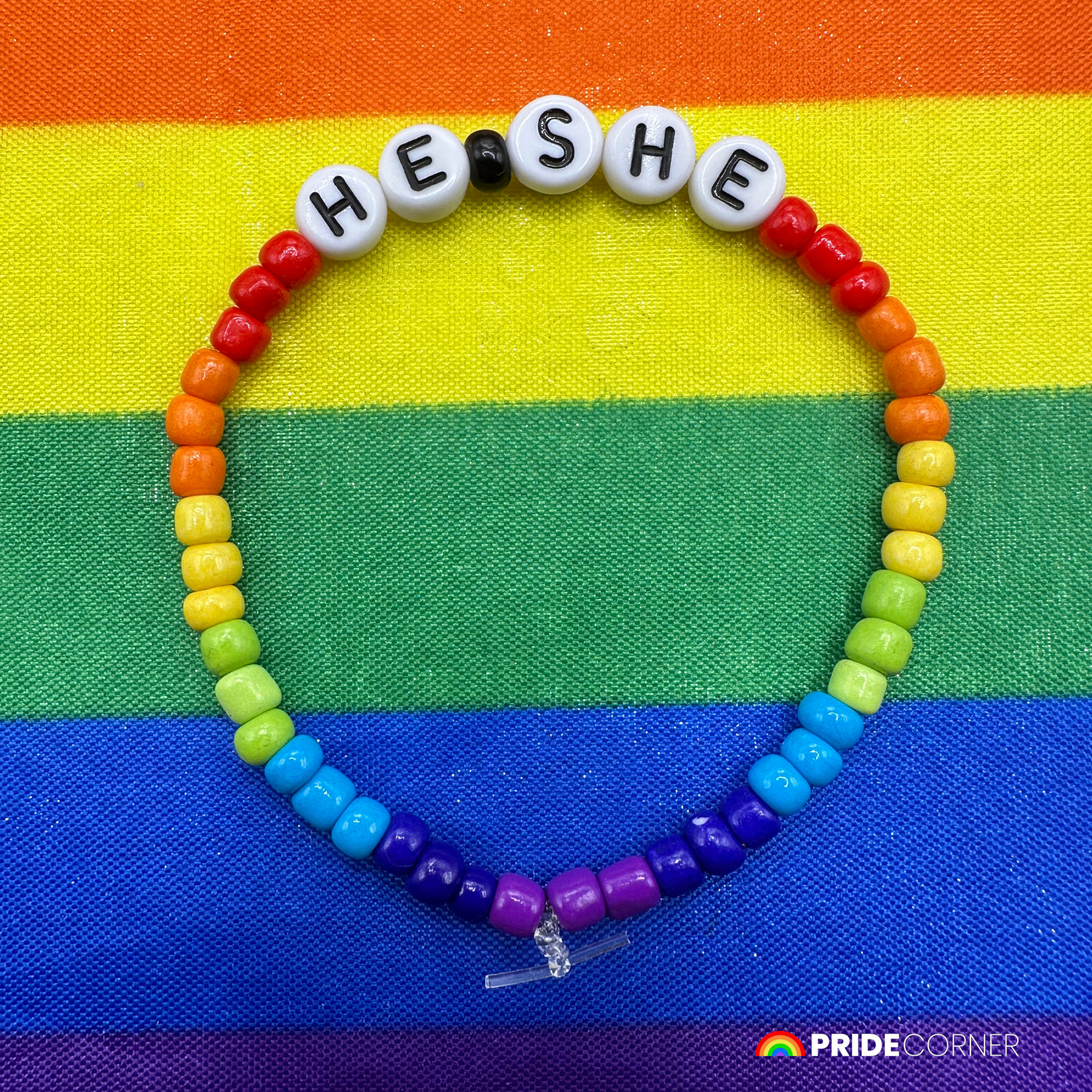 He/She Pronoun Bracelets | LGBTQIA+ Pride Beaded Jewellery
