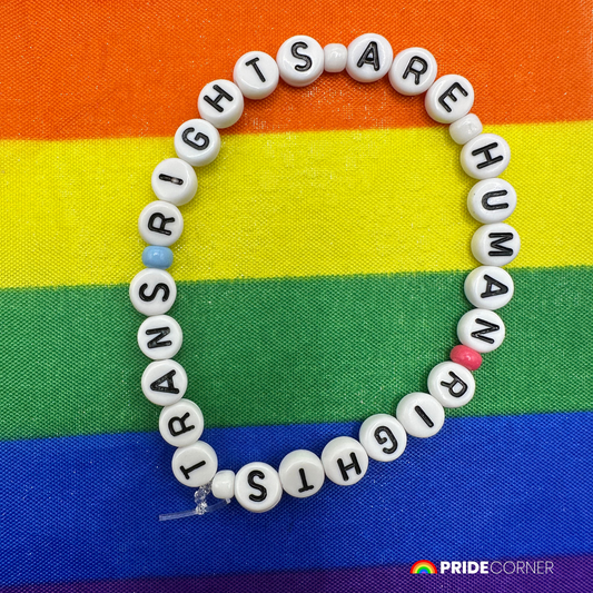 Trans Rights Are Human Rights Beaded Bracelet | LGBTQIA+ Inclusive Pride Jewellery